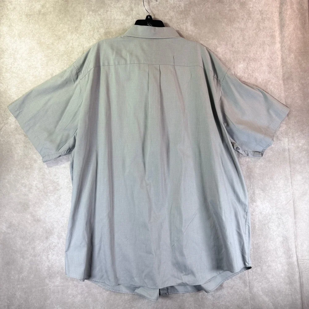 Roundtree & Yorke Button Down Mens 4XT Grey Solid Short Sleeve Big & Tall Casual